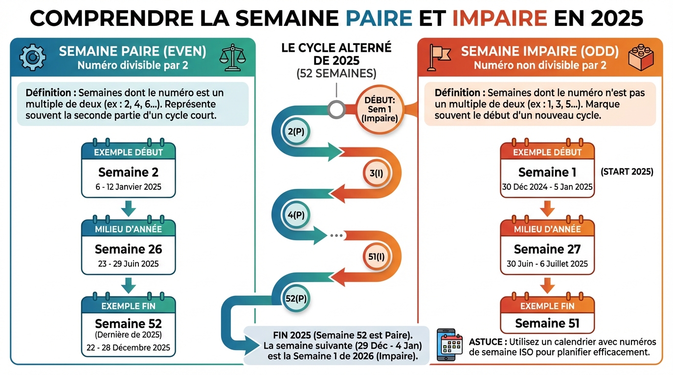 Qu'est-ce qu'une semaine paire et impaire ?