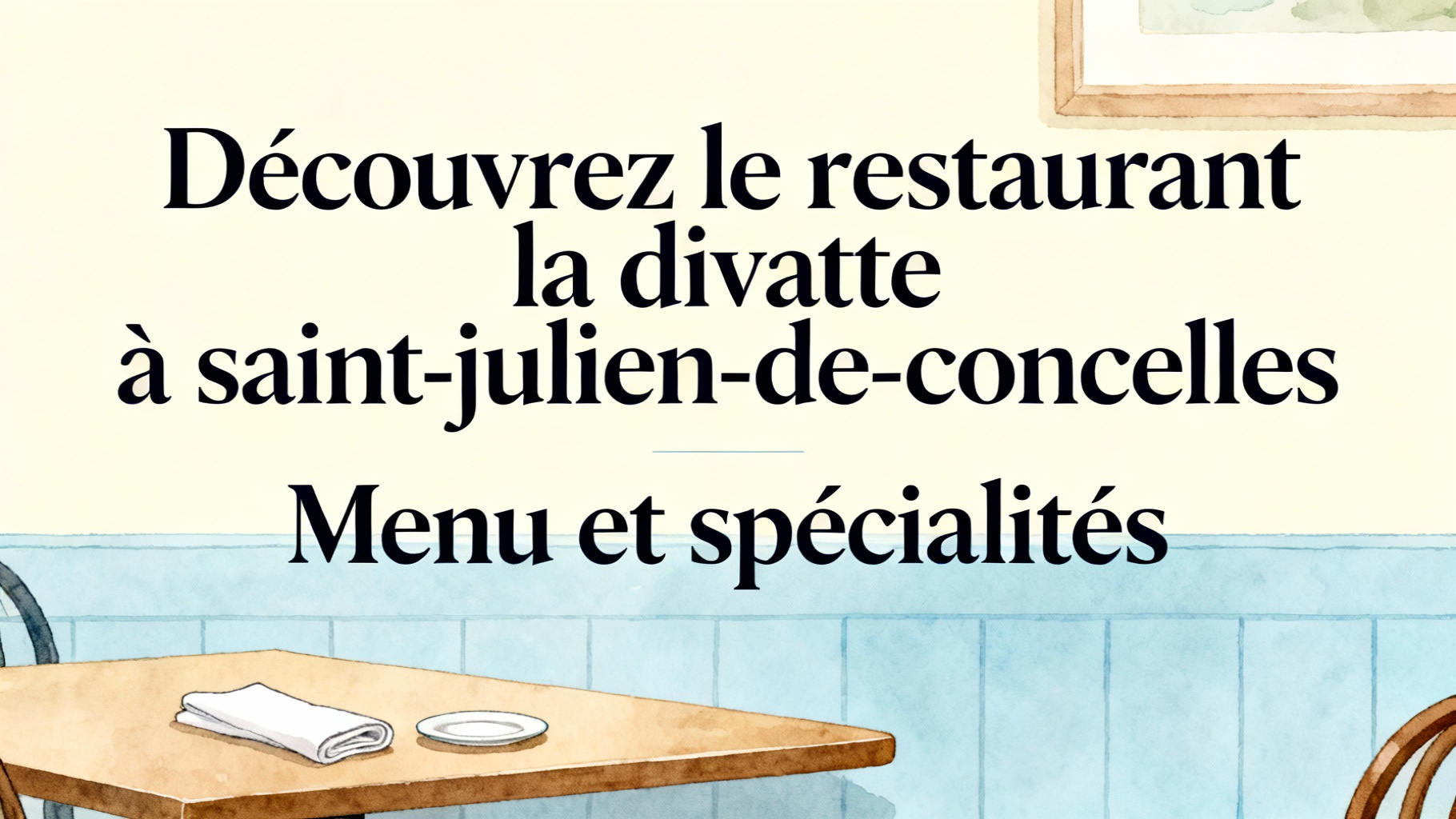 Menu et spécialités