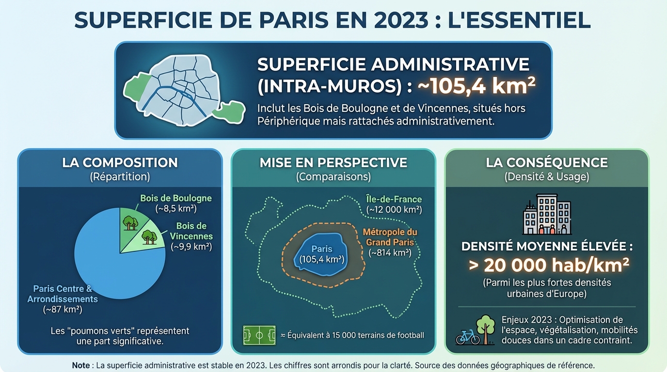 Superficie de Paris intra-muros